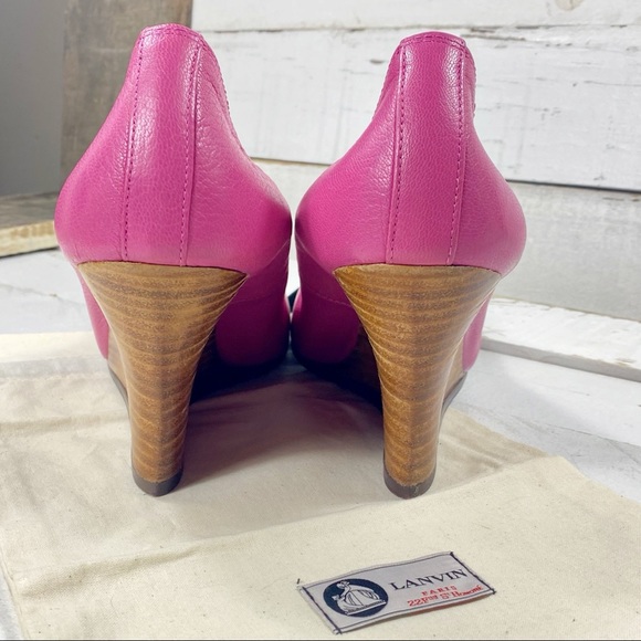Lanvin Pink Leather Wedges - Picture 7 of 7
